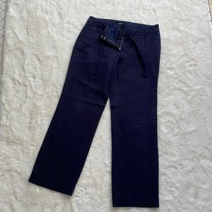 J.crew city fit womens 8 linen wide leg trousers navy